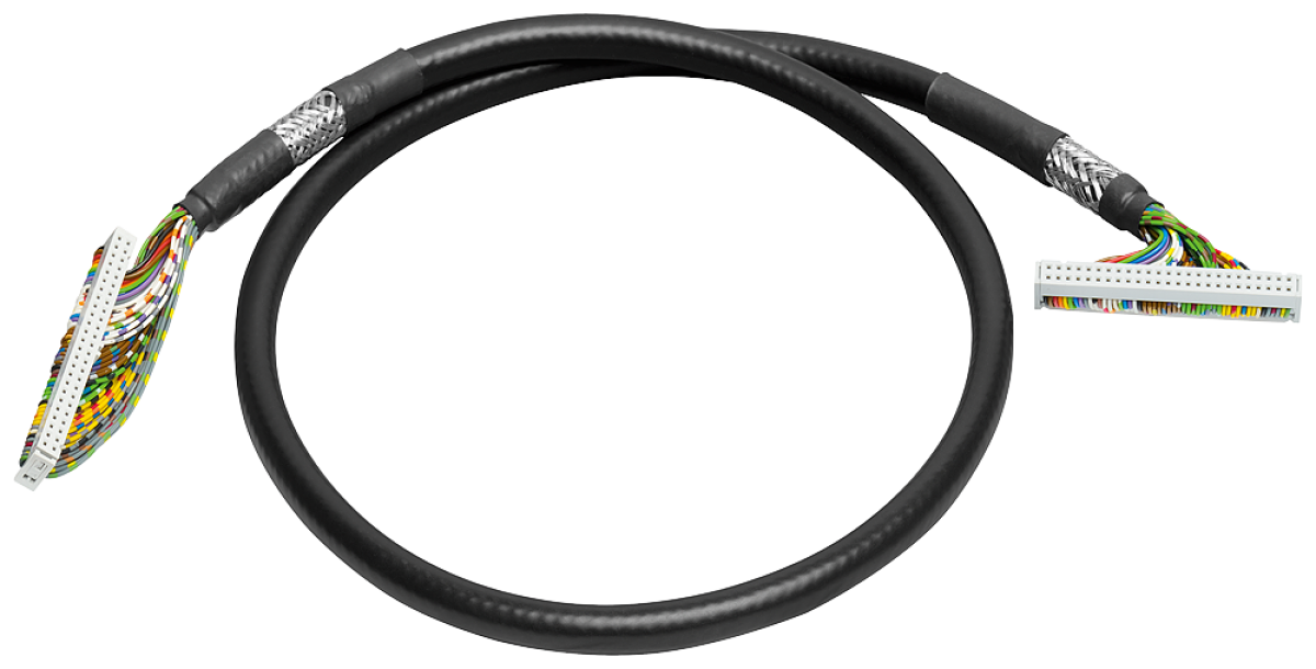 Round cable 50-pin assembled, shielded 50-pin, 5 m