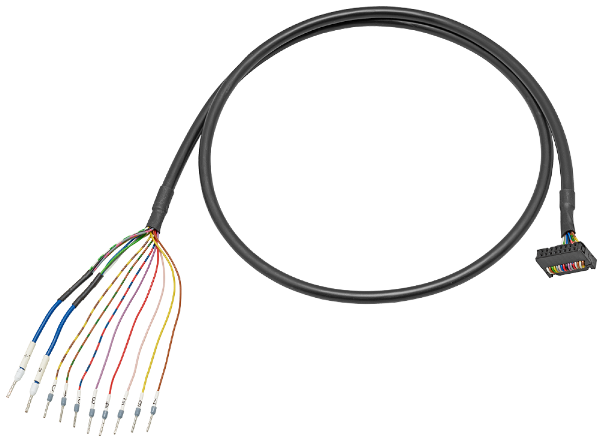 Round cable 16-pin assembled, unshielded 16-pin, 1 m