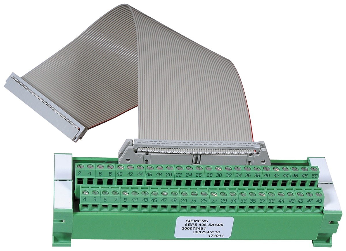 Terminal strip converter from 50-pin IDC connector to Screw terminals for 1 t...