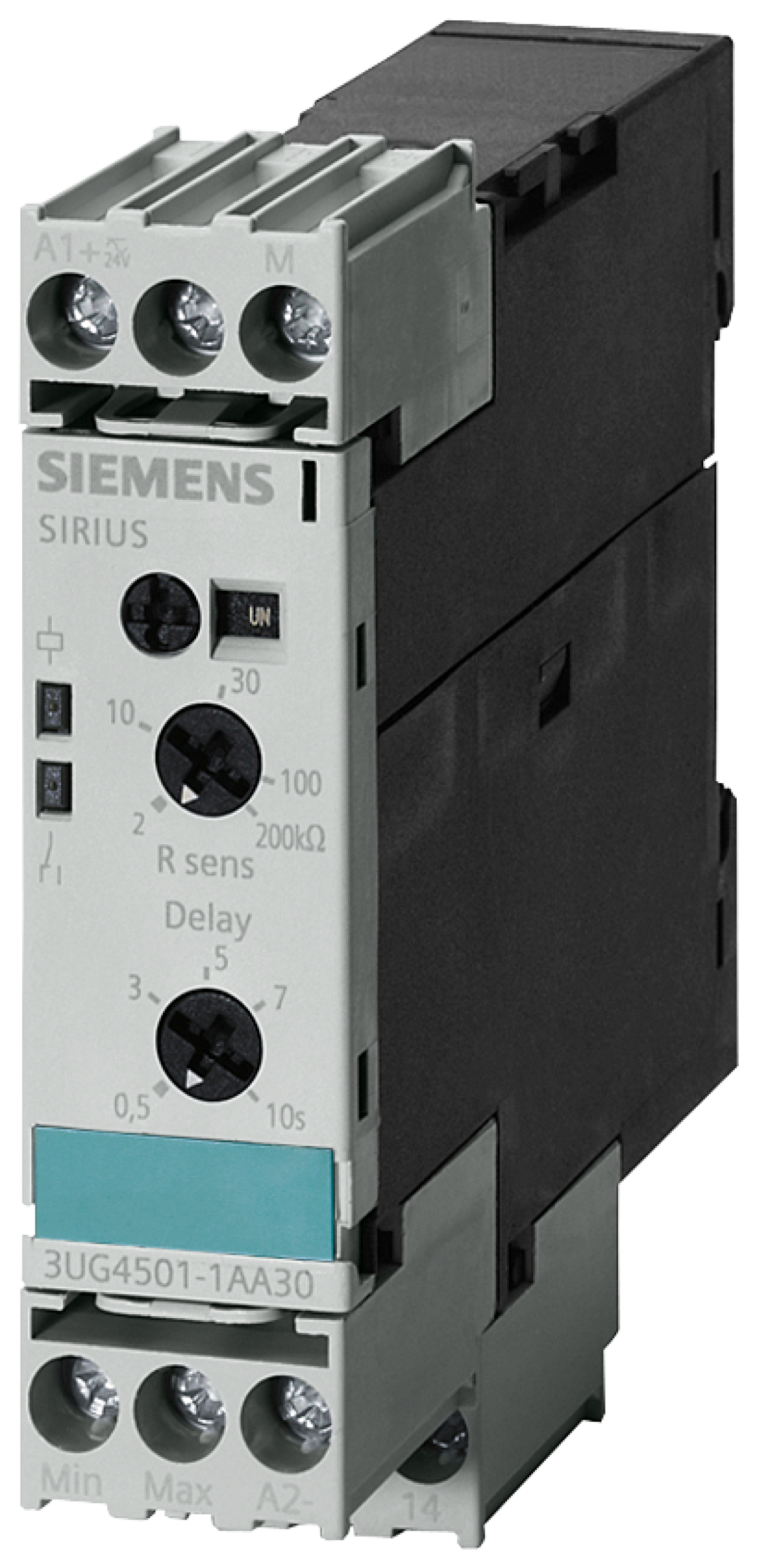 Analog monitoring relay, resistance monitoring from 2 to 200 kohm