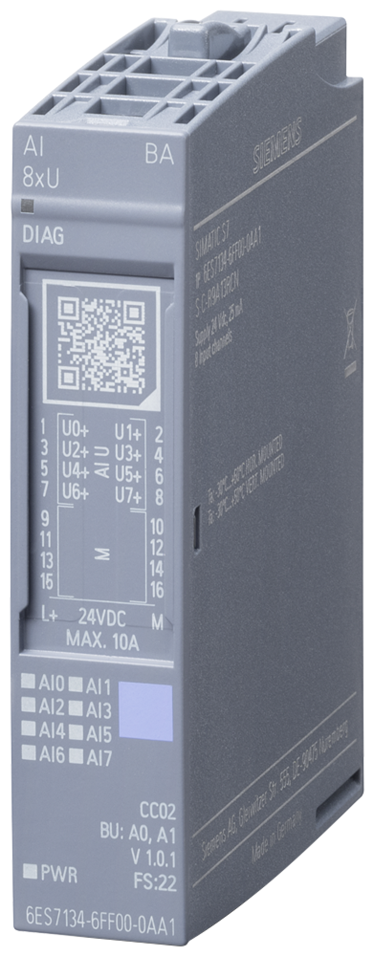 SIPLUS ET 200SP AI 8xU BA -40 ... 60 C with conformal coating based on 6ES7...