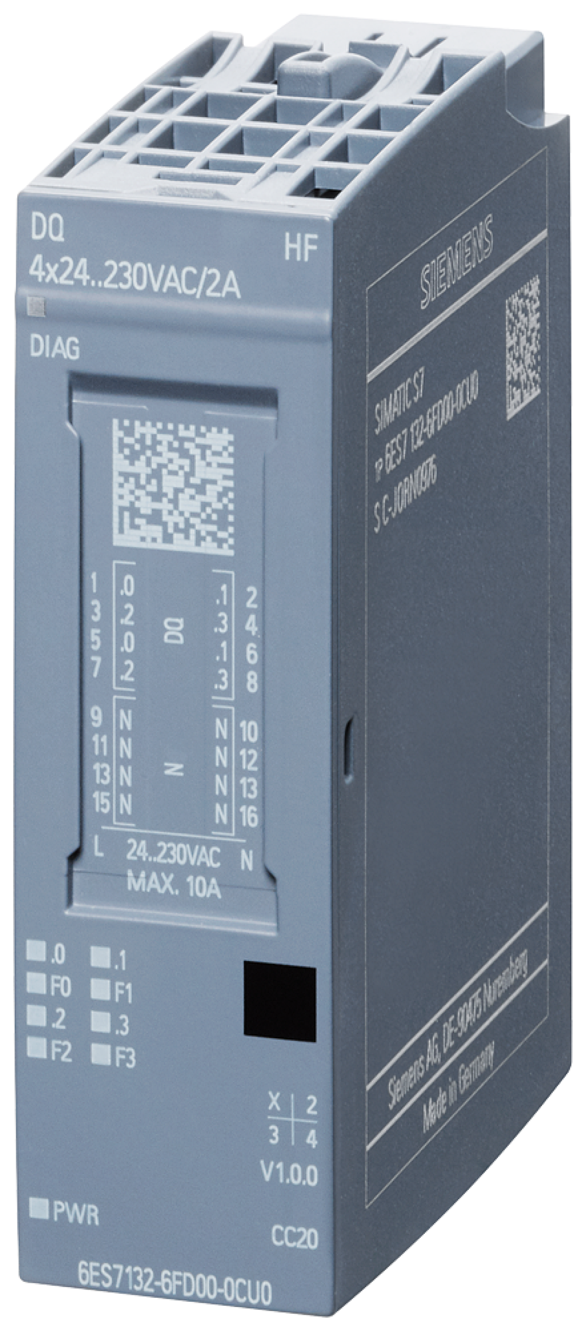 SIPLUS ET 200SP DQ 4x24 ... 230 V AC2 A HF TX RAIL