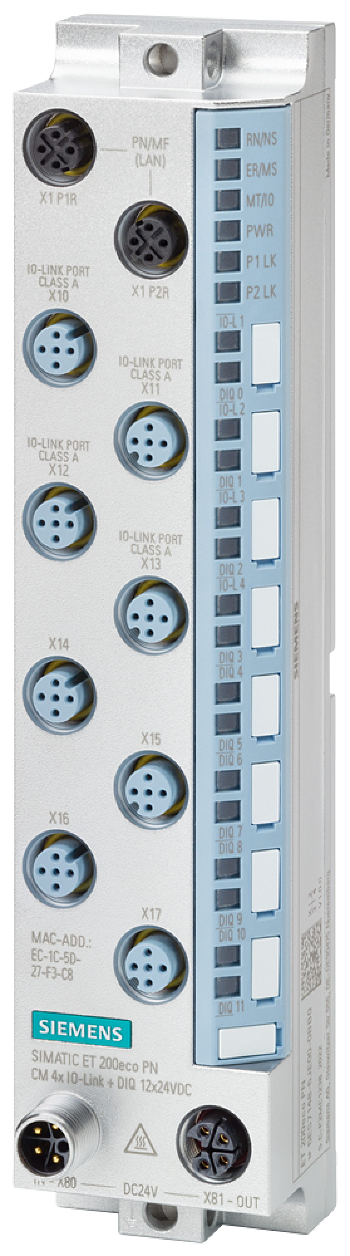 SIMATIC ET 200eco PN CM 8xIO-Link, M12-L 8x M12