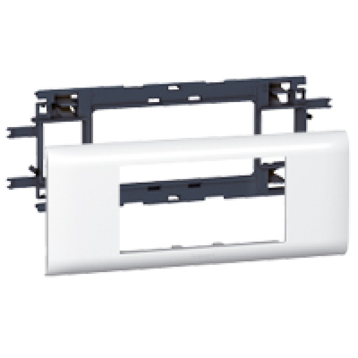 Calha DLP - Quadros Mosaic de 4 módulos - Para tampa de 65 mm - Branco