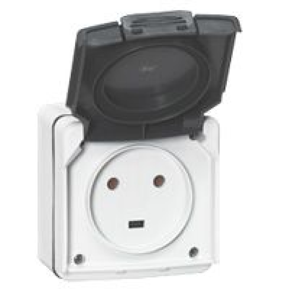 Plexo IP 55 monobloco saliente - Tomada 2PT - 20 A - 230 V, Cinzento