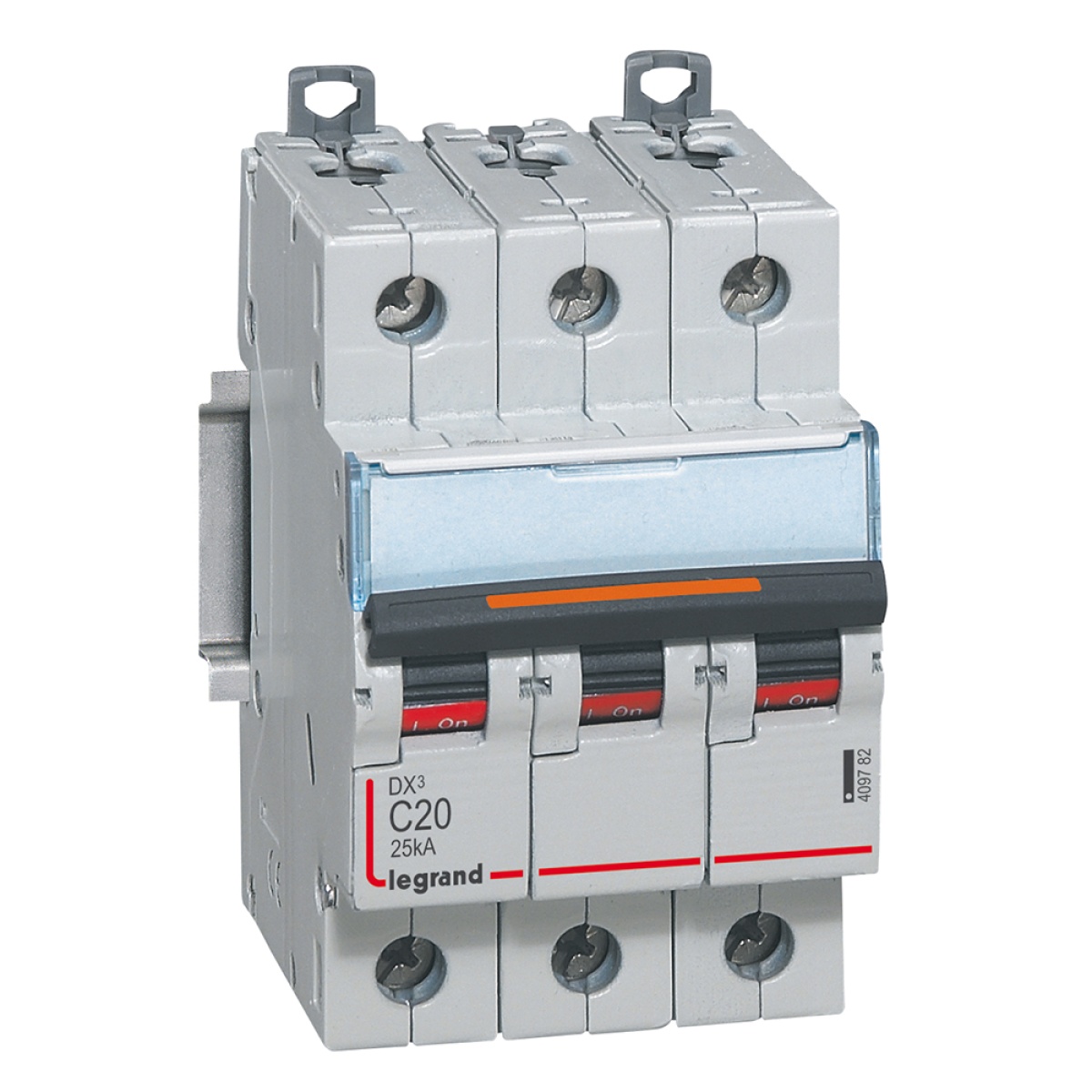 Disjuntores DX3 - 25kA - 3P - 400 V - 20 A - curva C - 3 módulos