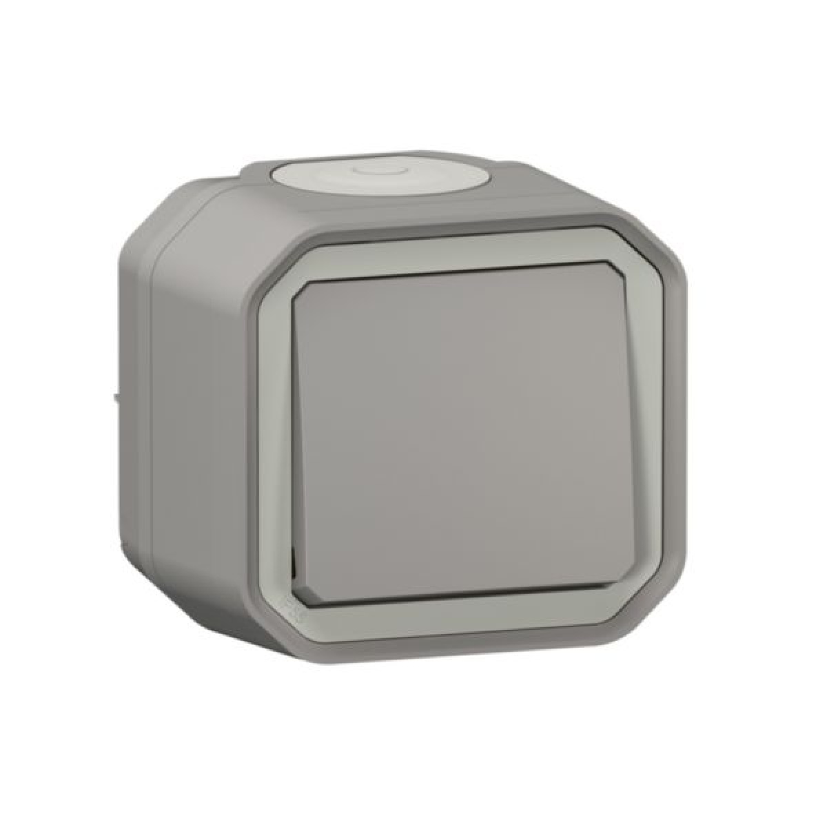 Plexo IP 55 monobloco saliente - Botão simples, Cinzento