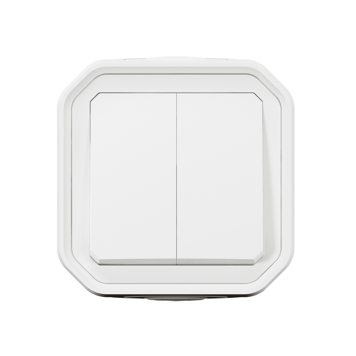 Plexo IP 55 monobloco saliente - Comando duplo multifunções, Branco
