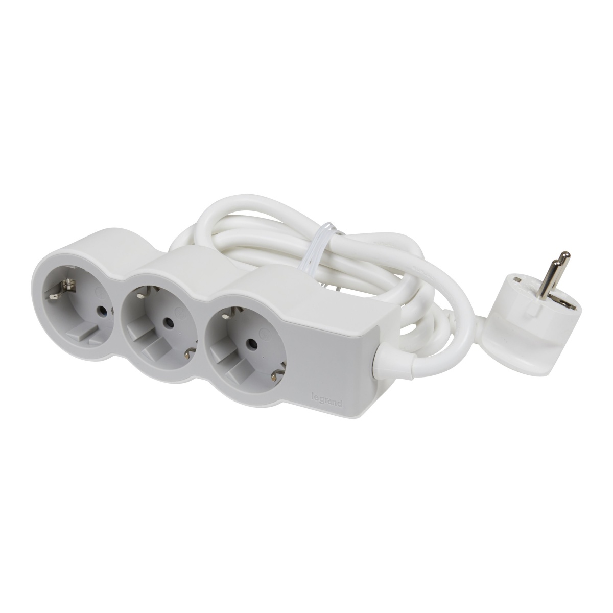 Bloco multitomadas 3 x 2PT - com cabo 1,5 m - BrancoCinzento escuro