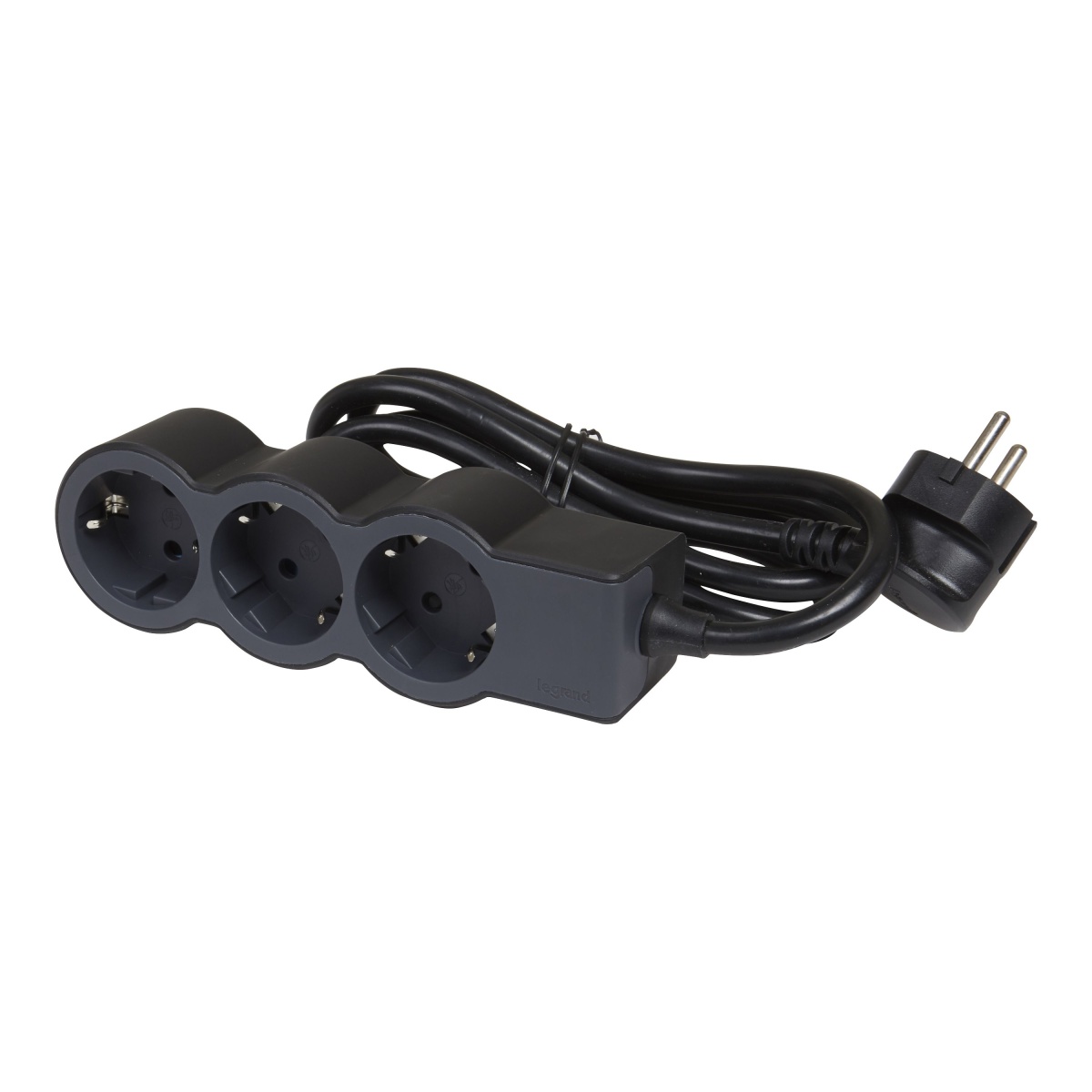Bloco multitomadas 3 x 2PT - com cabo 1,5 m - PretoCinzento escuro