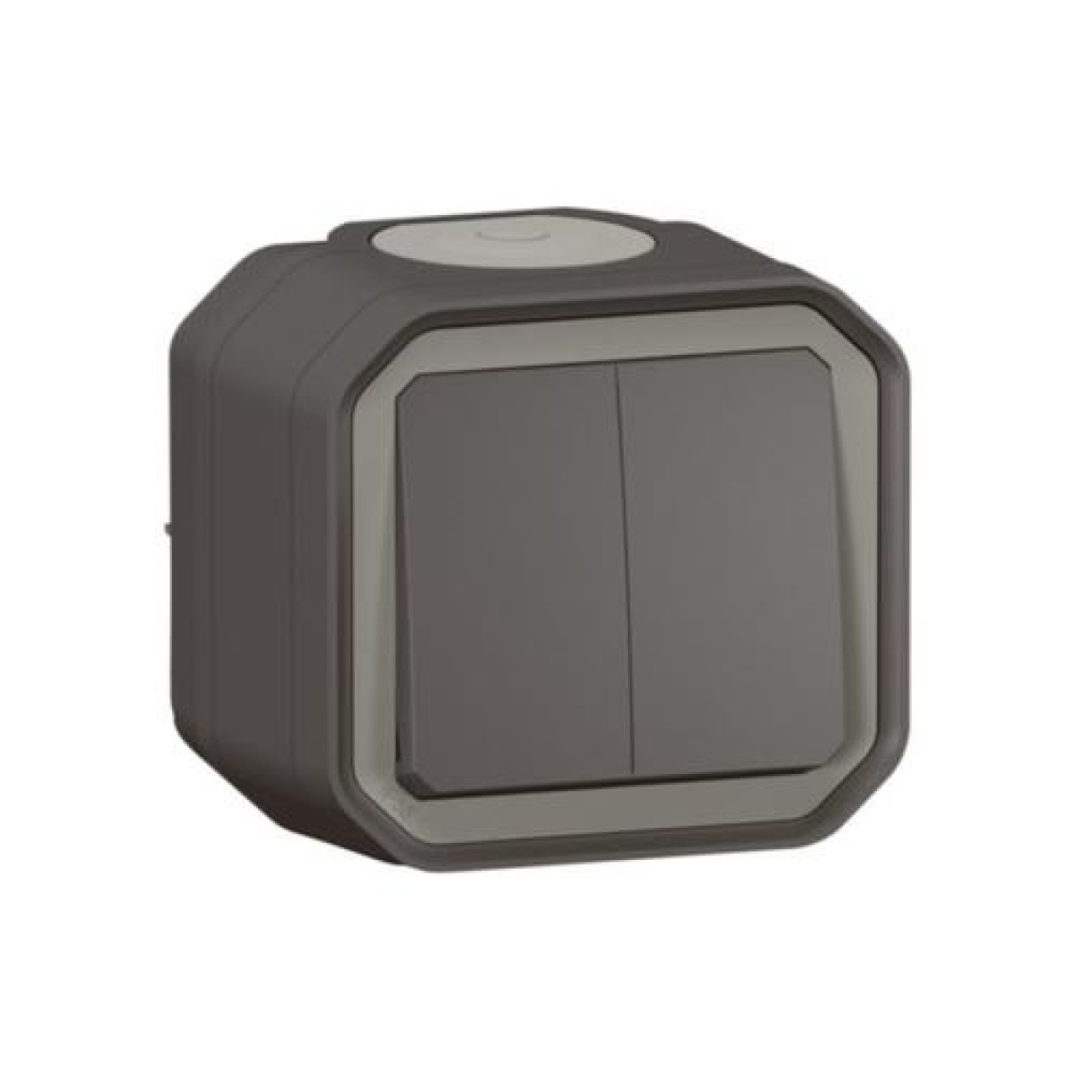 Plexo IP 55 monobloco saliente - Comando duplo multifunções, Antracite