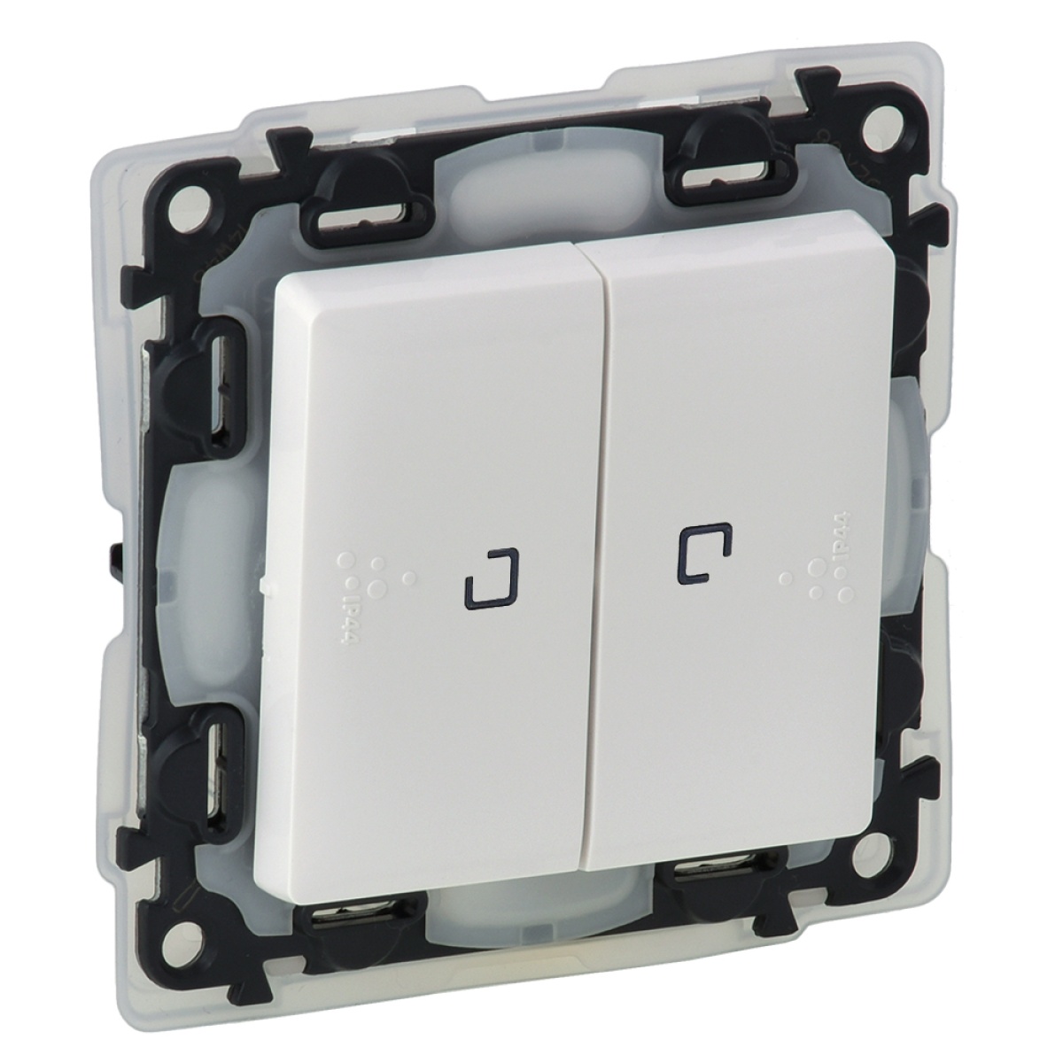 Valena Life - Comutador de Escada Duplo Luminoso 10 AX - 230 V - IP 44 - Branco