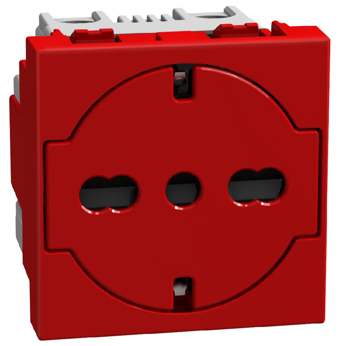 Light Now - Tomada 2PT italiana P40 - 16A 250V - 2 módulos - vermelha