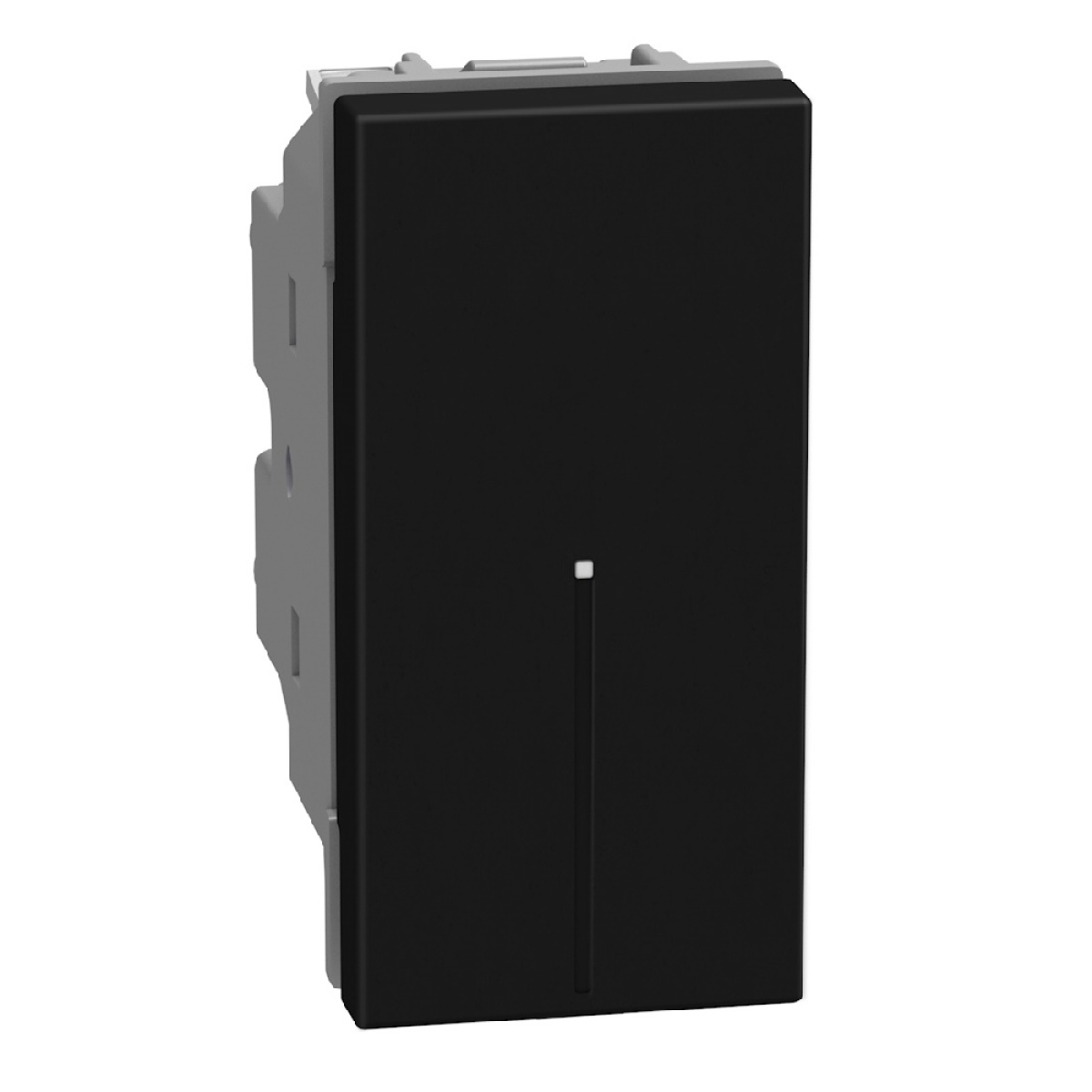 Light Now - Comutador escada axial iluminável - 10 AX-250 V - 1 módulo - Dark