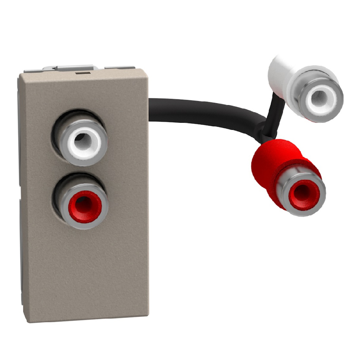 Light Now - Tomada áudio duplo RCA - 1 módulo - Stone