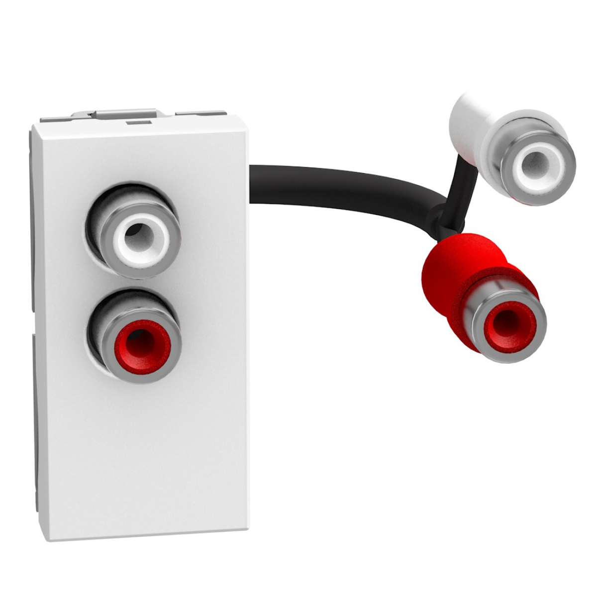 Light Now - Tomada áudio duplo RCA - 1 módulo - White