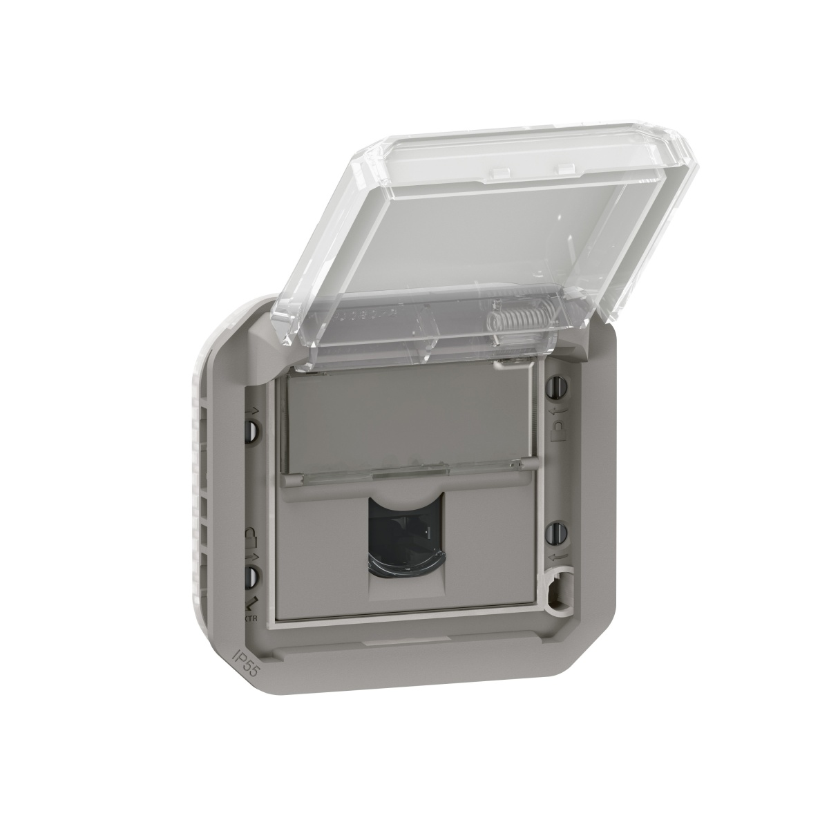 Plexo IP 55 componível - Tomada RJ 45 - Cat. 6 - UTP, Cinzento