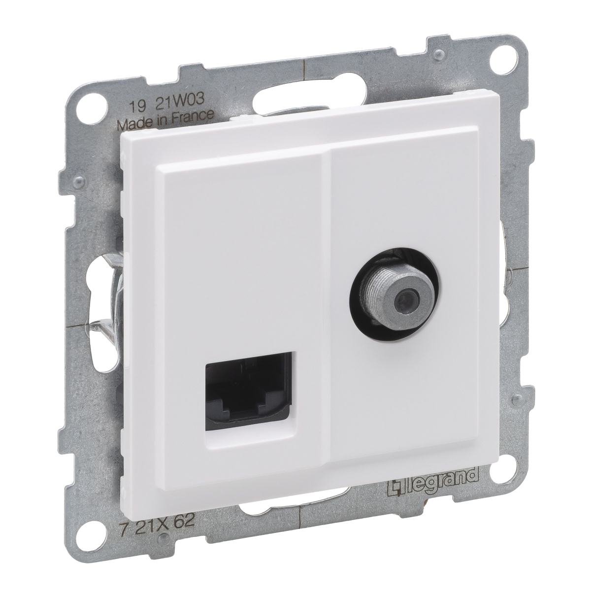 Suno - Tomada mista TV-F  RJ45 Cat. 6 UTP, Branco