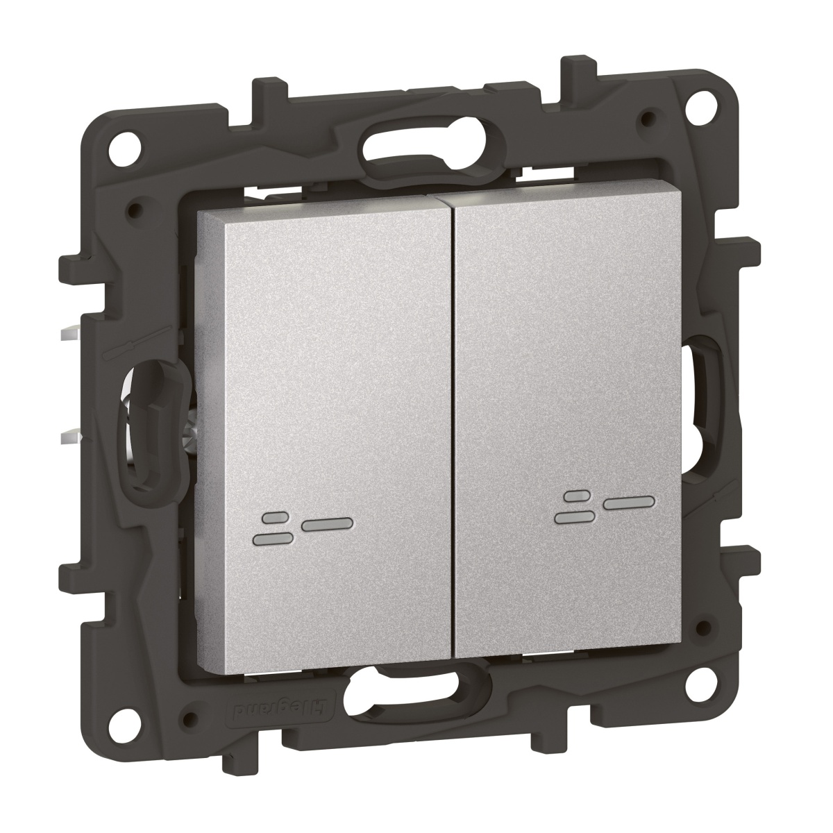 Niloé Step with Netatmo - Interruptor duplo conectado com neutro - Alumínio