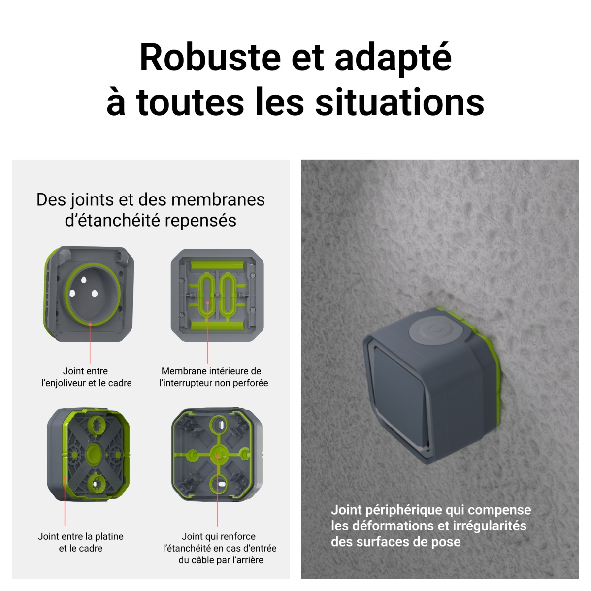 Plexo IP 55 monobloco saliente - Botão simples, Antracite