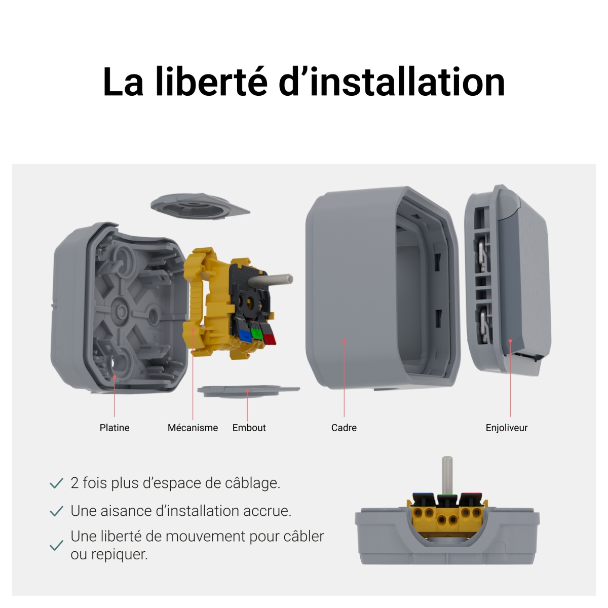 Plexo IP 55 monobloco saliente - Comutador de escada, Antracite