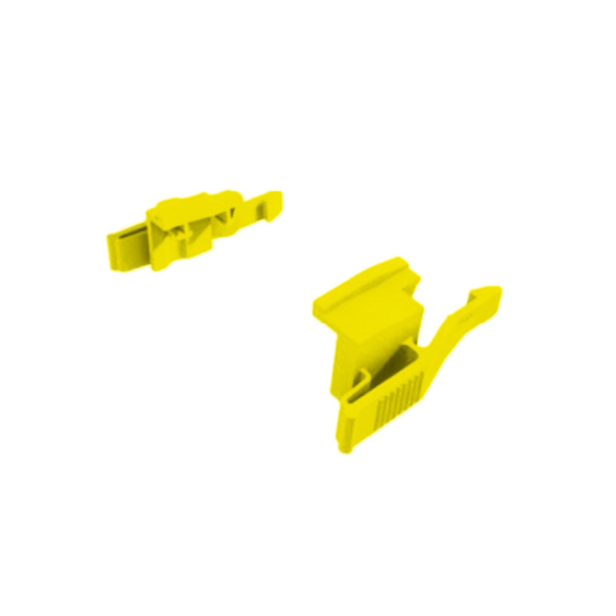 Locking clips terminal, PA 66 GF 30, yellow