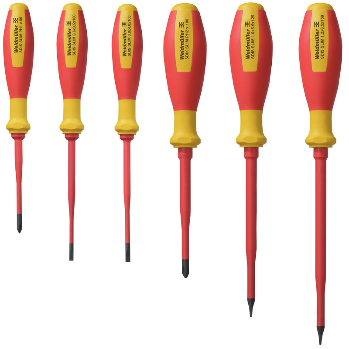 Screwdriver set, VDE-insulated Slotted and crosshead PH-SD screwdriver set, SlimLine
