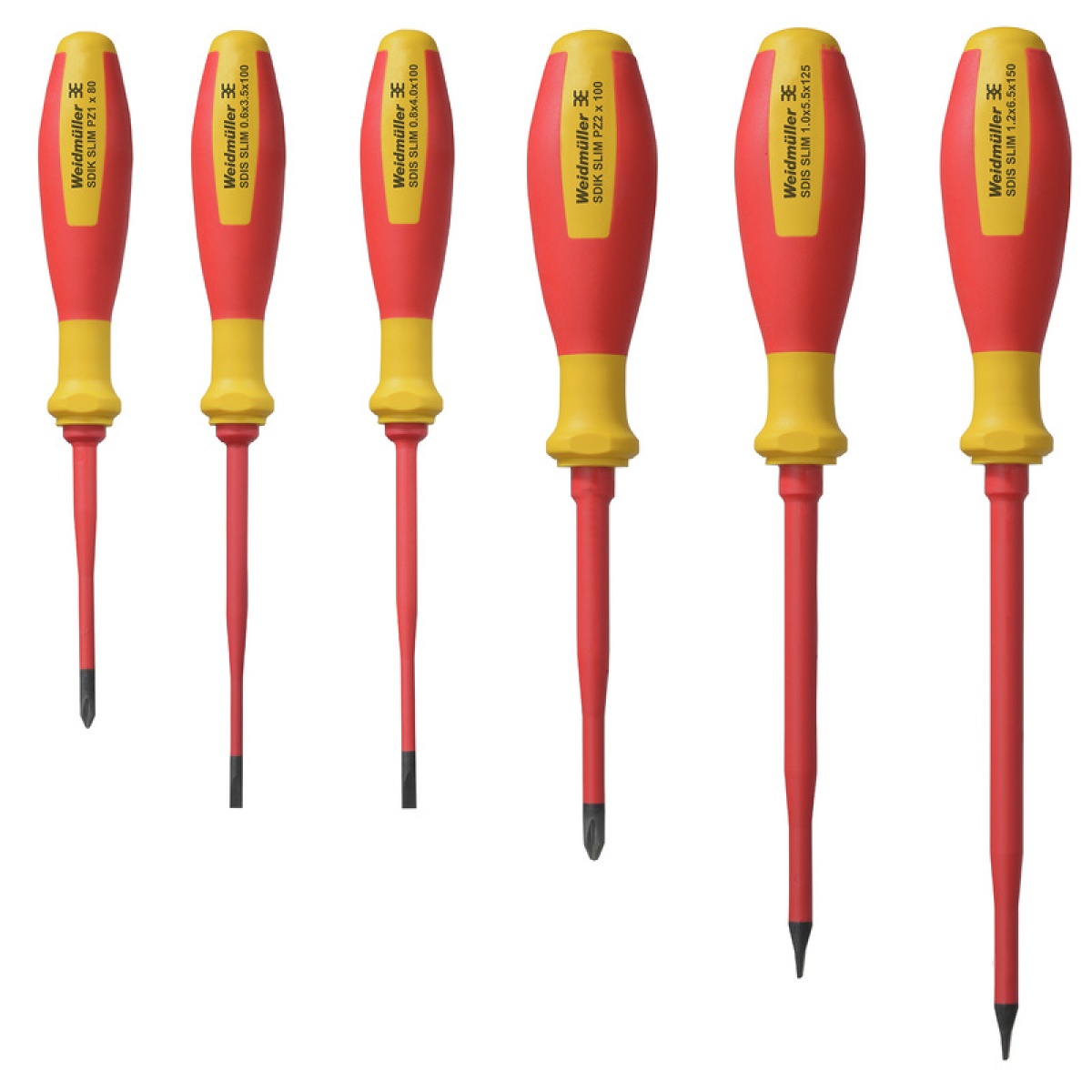 Screwdriver set, VDE-insulated Slotted and crosshead PZ-SD screwdriver set, SlimLine