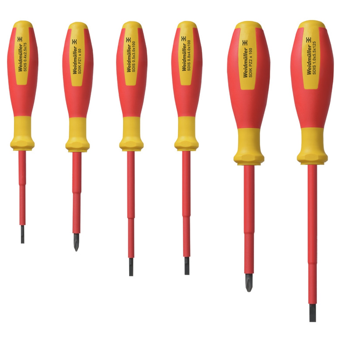 Screwdriver set, VDE-insulated Slotted and crosshead PZ-SD screwdriver set