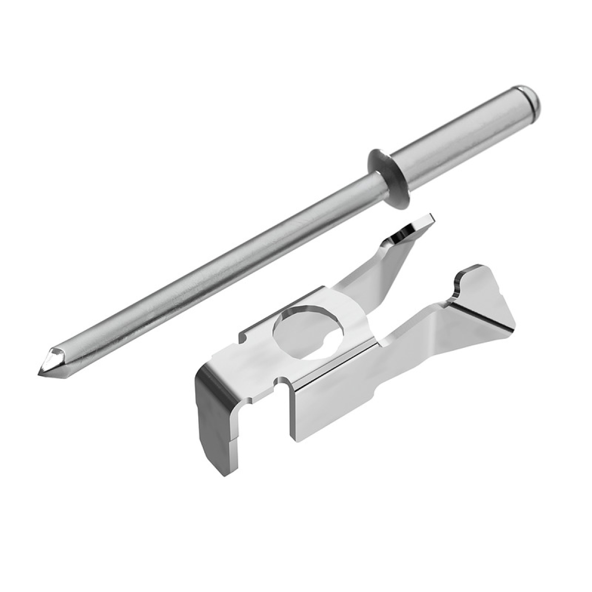 Retaining pin terminal, Steel, silver