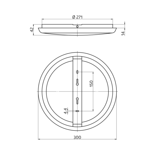 BEG 93621 AL8-25-300-LED-3C Plafón circular