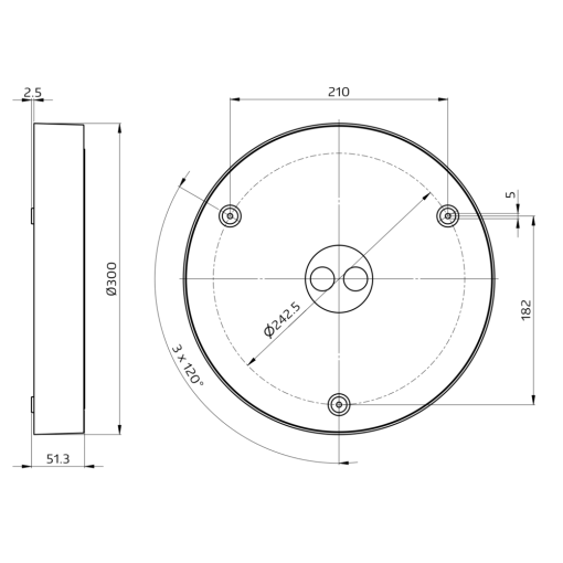 BEG 93632 AL93-20-300-LED-3C-HF Plafón circular