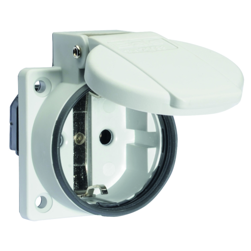 Domestic panel mounting socket outlet straight System F German standard 16A 3p 250V IP54