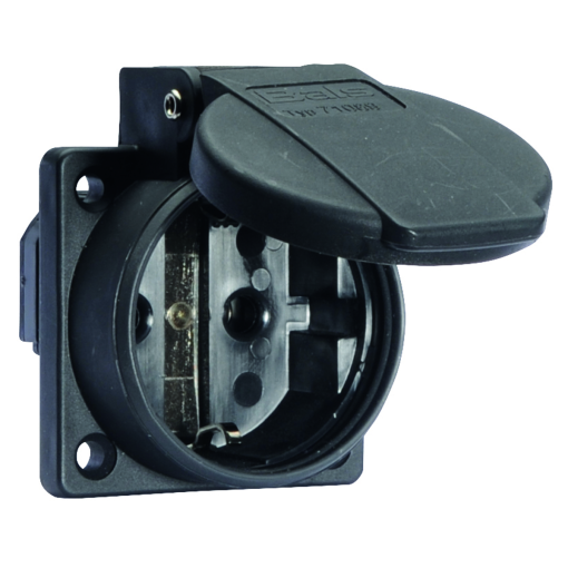 Domestic panel mounting socket outlet straight System F German standard 16A 3p 250V IP54