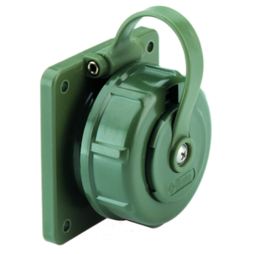 TN domestic panel mounting socket outlet straight System F German standard 16A 3p 250V IP68