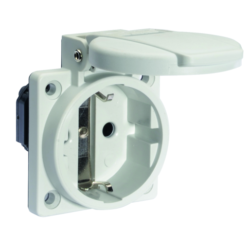 Domestic panel mounting socket outlet straight System F German standard 16A 3p 250V IP54