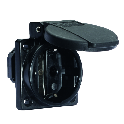 Domestic panel mounting socket outlet straight System F German standard 16A 3p 250V IP54