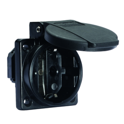 Domestic panel mounting socket outlet straight System F German standard 16A 3p 250V IP54