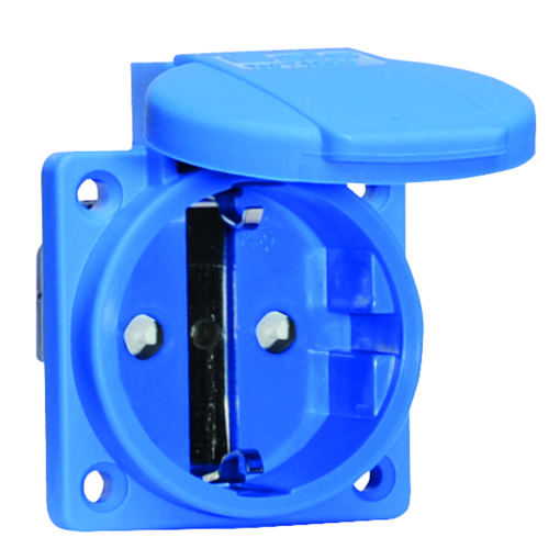 Domestic panel mounting socket outlet QuickConnect screwless pushcontact System F German standard 16A 3p 250V IP54