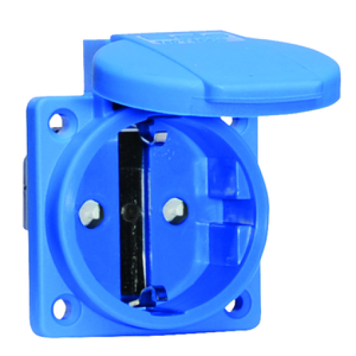 Domestic panel mounting socket outlet QuickConnect screwless pushcontact System F German standard 16A 3p 250V IP54