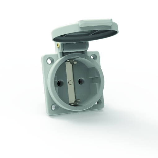 Domestic panel mounting socket outlet QuickConnect screwless pushcontact System F German standard 16A 3p 250V IP54
