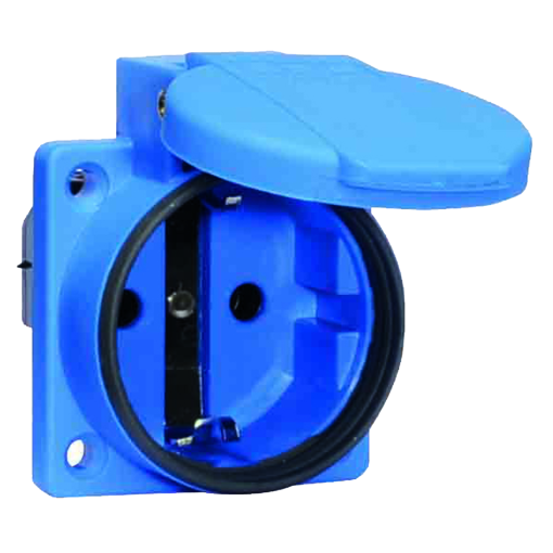 Domestic panel mounting socket outlet QuickConnect screwless pushcontact System F German standard 16A 3p 250V IP54