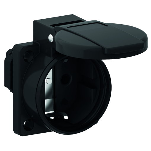 Domestic panel mounting socket outlet QuickConnect screwless pushcontact System F German standard 16A 3p 250V IP54