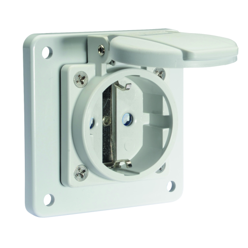 Domestic panel mounting socket outlet QuickConnect screwless pushcontact System F German standard 16A 3p 250V IP54
