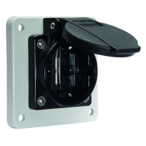 Domestic panel mounting socket outlet QuickConnect screwless pushcontact System F German standard 16A 3p 250V IP54