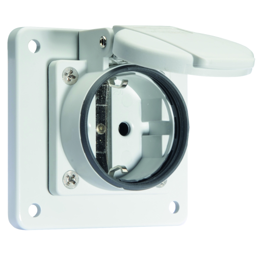 Domestic panel mounting socket outlet QuickConnect screwless pushcontact System F German standard 16A 3p 250V IP54