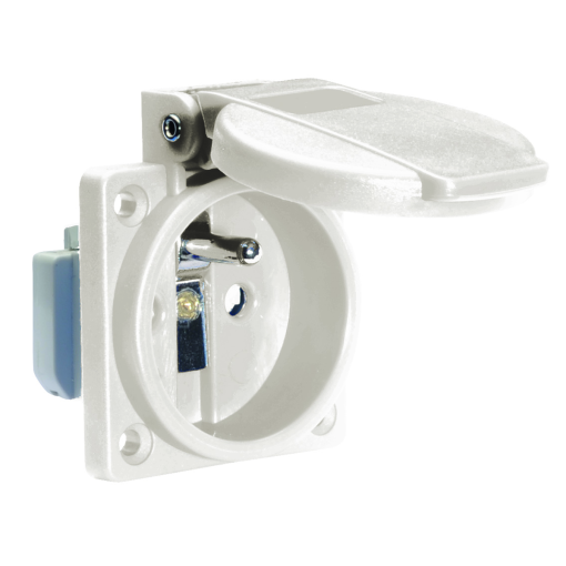 Domestic panel mounting socket QuickConnect screwless pushcontact System E BelgianFrench standard 16A 3p 250V IP54