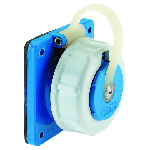 Domestic panel mounting socket outlet straight System F German standard 16A 3p 250V IP68