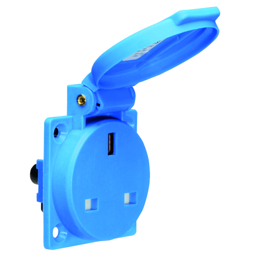 Domestic panel mounting socket System G UK standard 16A 3p 250V IP44