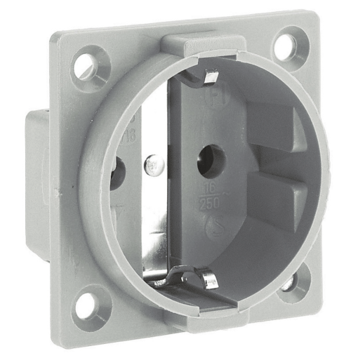 Domestic panel mounting socket outlet straight System F German standard 16A 3p 250V IP20